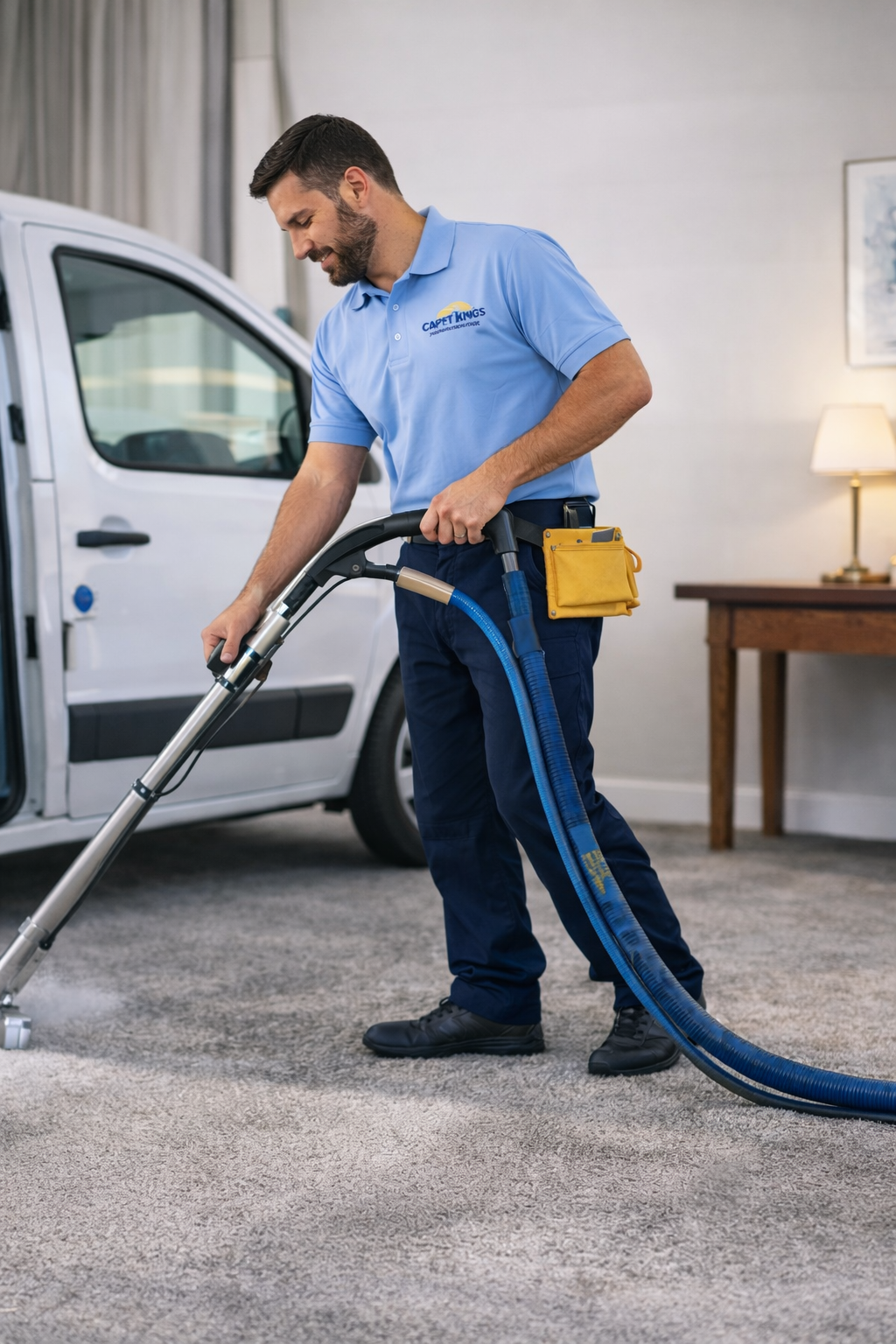Professional carpet cleaning service removing deep dirt and stains from residential carpet